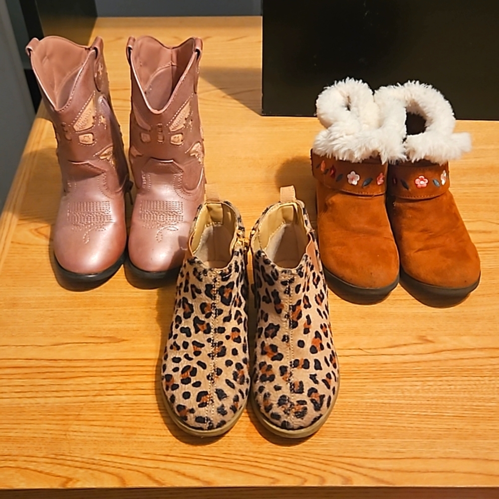 3 Pairs of Toddler Boots Size 7